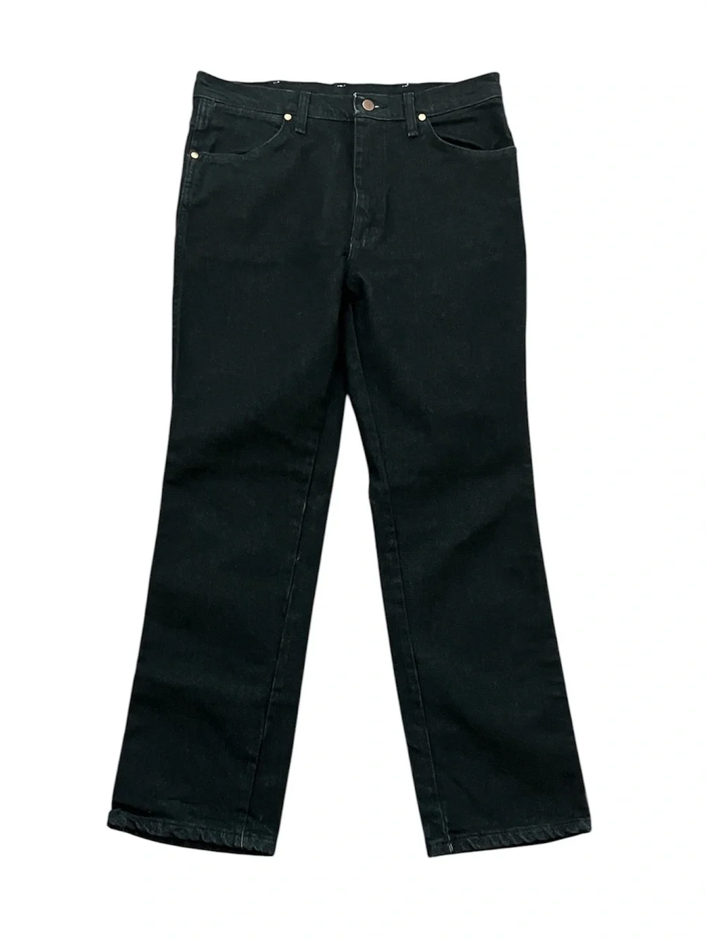 Wrangler Cowboy Cut Slim Fit Jeans Mens 34x30 Black Straight Leg Fits Over Boots